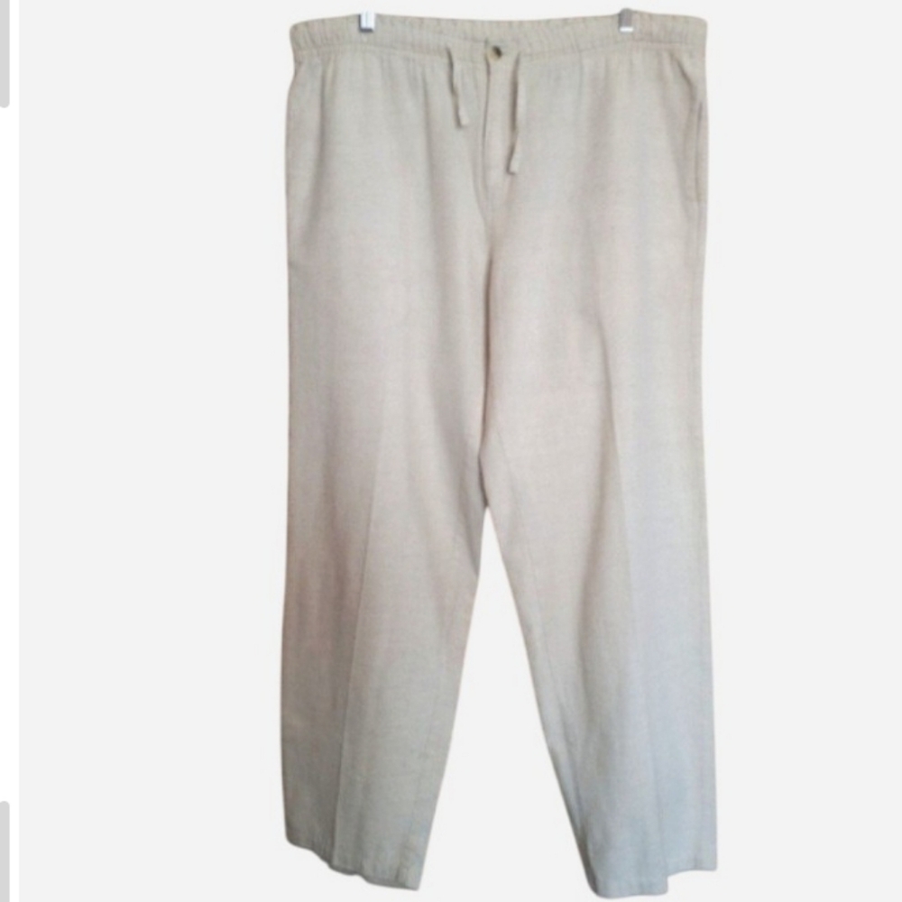 La Moda Beach Wear Cotton Flax Linen Blend Lagenlook Pants